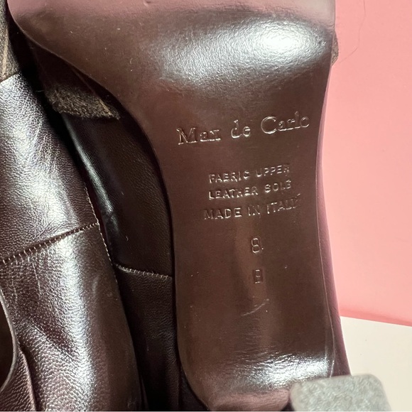 Vintage y2k 2000s brown pinstripe pointed toe heels - Picture 10 of 11